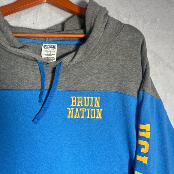 PINK Victoria's Secret Hoodie Womens L Blue Gray UCLA Bruins Pullover Sweatshirt - Picture 4 of 10